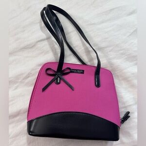 Kate Spade retro Pink and black purse. Slight blemish on bottom,